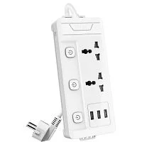 Сетевой фильтр Deli ET409 2м (2 розетки) белый (пакет ПЭ)