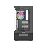Корпус ПК без блока питания/ Case SAMA V40 Black, Midi-Tower, TG, 6x120mm ARGB, 2xUSB 3.0 + 1xUSB 3.1 Type-C, ATX, mATX, mITX Black (V40-BKADA6X1-GL)