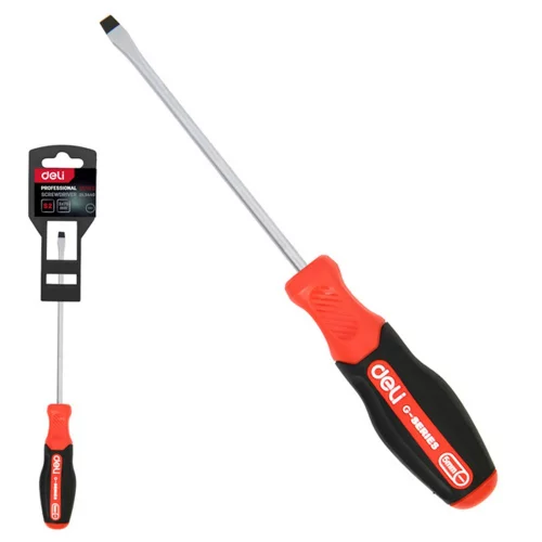 Шлицевая DL3440 SL3x75мм сталь S2, матовый стержень, двухкомпонентная прорезиненная рукоять