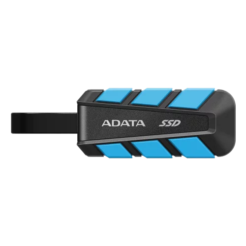 Внешний SSD ADATA 500Gb SC740 чёрно-синий [SC740-500G-CBU] (USB3.2 gen 2 type C, 1050/1000Mbs, 122x41x22mm, 40g, защита от падения, встроенный кабель)