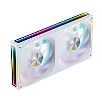 Кулер для корпуса/ Case Cooler JONSBO ZA-240WR Reverse (2x120x120mm, 4-pin PWM, ARGB, 62.4CFM, 37.3dBA, 2400RPM, White, Single-Frame RGB Fan Unit)