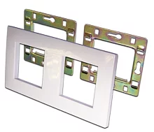 Рамка 2-постовая 45х45, с суппортами, белая (LAN-FRS45X45/ 2-WH) (LAN-FRS45X45/2-WH)