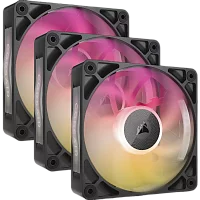Кулер для корпуса/ Case Cooler Corsair iCUE LINK RX120 MAX RGB (120x120x30mm, 4-pin PWM, RGB, 71.3CFM, 29.5dBA, 2000RPM, Black, 3pcs) (CO-9051034-WW)
