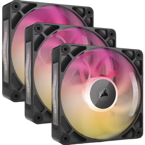 Кулер для корпуса/ Case Cooler Corsair iCUE LINK RX120 MAX RGB (120x120x30mm, 4-pin PWM, RGB, 71.3CFM, 29.5dBA, 2000RPM, Black, 3pcs) (CO-9051034-WW)