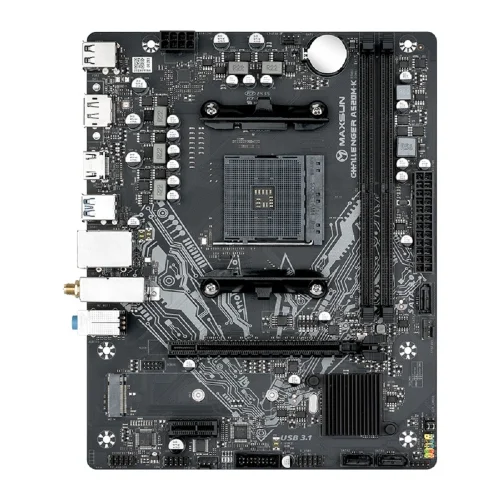 MAXSUN MS-Challenger A520M-K WIFI (Socket AM4, mATX, 4*DDR4(64Gb), DP/HDMI, 3*SATA3, 1*M.2, 1*PCIEx16/1*PCIEx1, 4*USB2.0, 2*USB 3.0, LAN 1*1G, Bluetooth, Wi-Fi 802.11ac, RTL) фото 3
