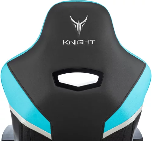 Кресло игровое Knight Thunder 5X черный/ голубой экокожа крестов. металл (KNIGHT THUNDER 5X BL) фото 11