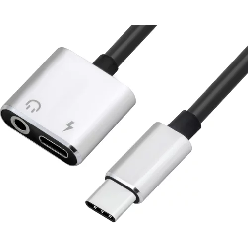 Greenconnect Адаптер переходник-гибкий USB 2.0 Type C/ AUDIO, CM/CF+jack 3,5mm F (GCR-51148)