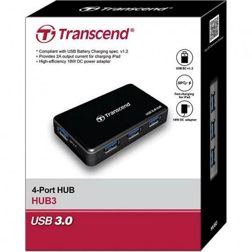 Концентратор USB/ Transcend USB3.0 4-Port HUB (TS-HUB3K) фото 6