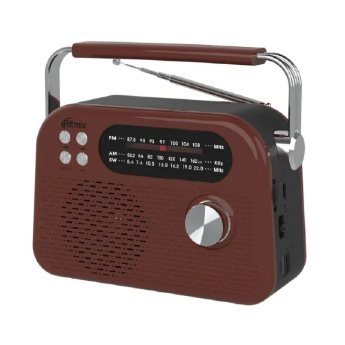 RITMIX RPR-045 CHOCOLATE {Радиоприёмник портив. 3хдиапазонный FM/AM/SW, Bluetooth v.5.3, воспроизв. с USB и с карт пам. micro SD (до 32Gb)}