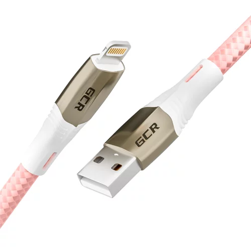 Greenconnect Кабель 1.7m для iPod, iPhone, iPad series MERCEDES, PINK NYLON, супер быстрая зарядка, MFI, GCR-52009