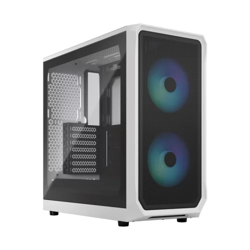 Корпус ПК без блока питания/ Fractal Design Focus 2 RGB, Midi-Tower, 2x120mm RGB ATX, mATX, mITX White (FD-C-FOC2A-04)