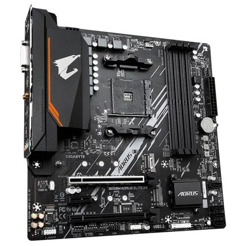 Материнская плата Gigabyte OEM B550M AORUS ELITE AX, Socket AM4, AMD B550, 4xDDR4-3200, DVI-D+HDMI, 2xPCI-Ex16, 1xPCI-Ex1, 4xSATA3(RAID 0/ 1/ 10), 2xM.2, 8 Ch Audio, GLan, WIFI, (4+2)xUSB2.0, (4+2)xUSB3.2, 1x (B550M AORUS ELITE AX||OEM)