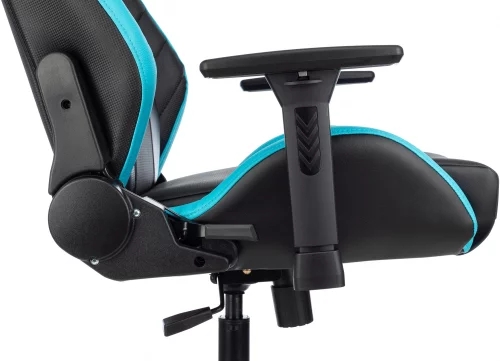 Кресло игровое Knight Thunder 5X черный/ голубой экокожа крестов. металл (KNIGHT THUNDER 5X BL) фото 12