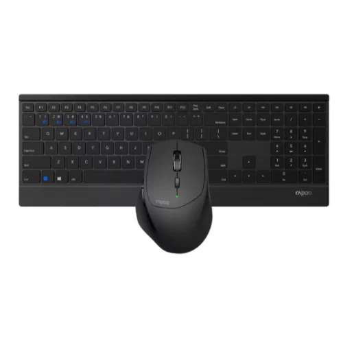 Rapoo 9500M клав:черный мышь:черный USB беспроводная Bluetooth/ Радио slim (18892)