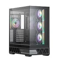 XASTRA Корпус Q700 4ARGB-C10-UC Black ATX/Aquarium/Screewless/4x120mm ARGB PWM mirror fans/Argb+PWM HUB 10port/Type C Q700-4FM12A-C10-UC