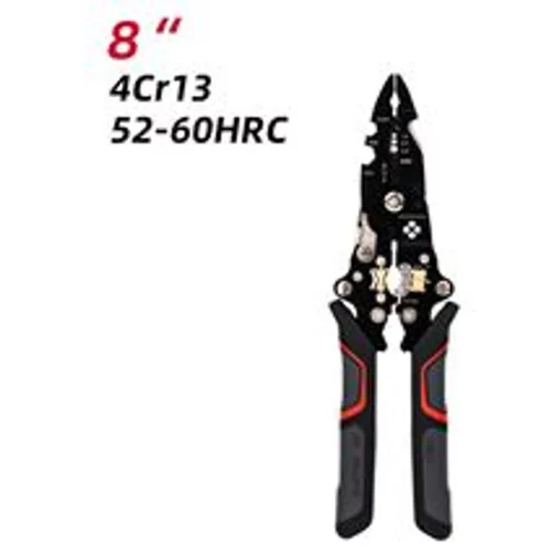 Инструмент многофункциональный складной для работы с проводами Deli DL383014 нержавеющая сталь, прорезиненные рукоятки