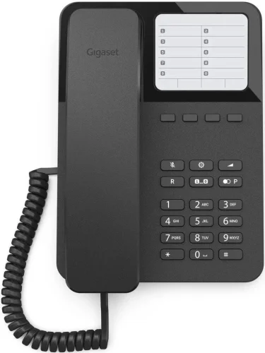 Телефон проводной Gigaset DESK400 черный (S30054-H6538-R101)