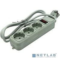 Exegate EX221177RUS Сетевой фильтр Exegate SP-3-1.8G (3 розетки, 1.8м, евровилка, серый)