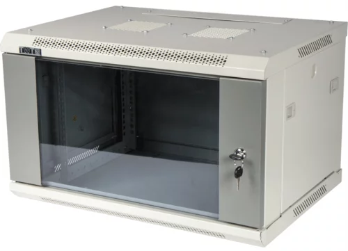 Шкаф настенный серии Pro, 22U 600x600, стеклянная дверь (TWT-CBWPG-22U-6X6-GY)