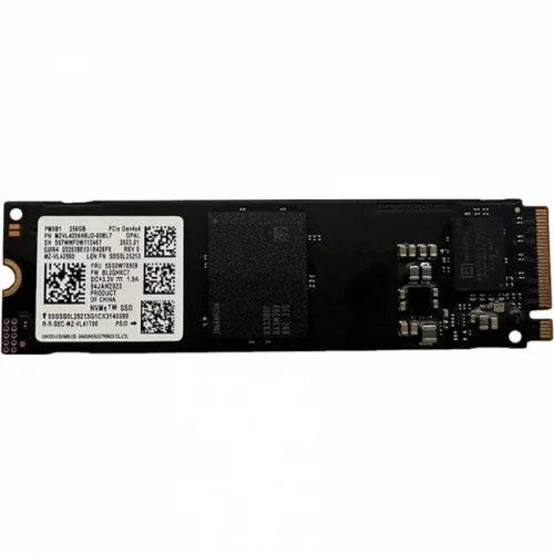 Твердотельный накопитель/ Samsung SSD PM9B1, 256GB, M.2(22x80mm), NVMe, PCIe 4.0 x4, R/W 3300/1250MB/s, IOPs 224 000/400 000 (12 мес.) (MZVL4256HBJD-00B07)