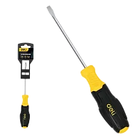 Шлицевая отвертка Deli DL6331501N 3х150мм сталь Cr-V, двухкомпонентная прорезиненная рукоять