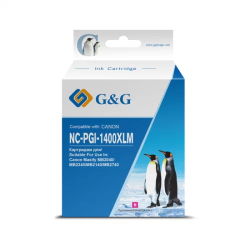 Картридж струйный G&G NC-PGI-1400XLM PGI-1400XL M пурпурный 12 мл. для Canon MB2050/MB2350/MB2040/MB2340