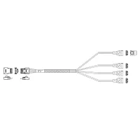 Кабель Amphenol RSL38-1277 Cable Slimline SASx4 (SFF8654) -to- 4 SATA (7pin) , 100 Ohm, (6G), 100CM