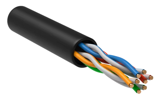 ITK Витая пара U/ UTP кат.5E 4x2х24AWG LSZH черный (305м) (LC3-C5E04-129)