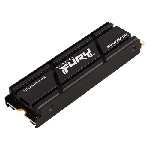 Твердотельный накопитель/ Kingston SSD Fury Renegade, 4000GB, M.2(22x80mm), NVMe, PCIe 4.0 x4, 3D TLC, R/W 7300/7000MB/s, IOPs 1 000 000/1 000 000, DRAM buffer 4096MB, TBW 4000, DWPD 0.55, with Heat Spreader (12 м (SFYRDK/4000G)