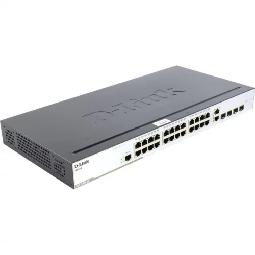Сетевой коммутатор/ Managed L2 Switch 24x100Base-TX, 2x1000Base-X SFP, 2xCombo 1000Base-T/SFP, Surge 6KV, CLI, RJ45 Console, Dying Gasp (DES-3200-28/C1A)