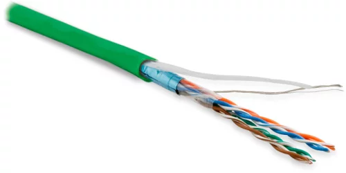 Кабель информационный Hyperline FUTP4-C5E-P26-IN-LSZH-GN-100 кат.5E F/ UTP 4X2X26AWG LSZH внутренний 100м зеленый