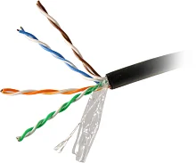 Кабель витая пара Bion BCL-U5451-301 U/ UTP, кат.5e, 4x2x0,51мм AWG24, CCA, одножильный, PE, для внешней прокладки, 305м, черный