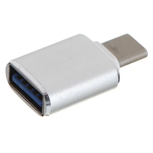 GCR Переходник USB Type C на USB 3.0, M/AF, серебряный, GCR-52302