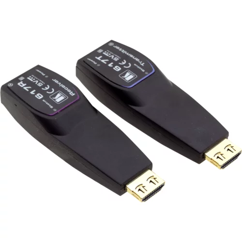 Передатчик и приемник сигнала HDMI по волоконно-оптическому кабелю; кабель 2LC, многомодовый ОМ3, до 200 м, поддержка 4К60 4:4:4 [94-0006150] (617R/T)