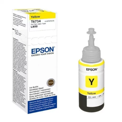 Картридж струйный Epson C13T67344A, желтый,1800 стр., для Epson L800