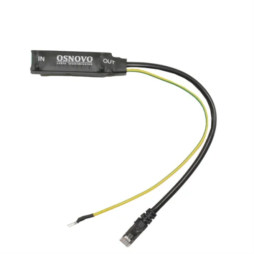 Устройство грозозащиты OSNOVO SP-IP-1000PT Устройство грозозащиты для локальной вычислительной сети (скорость до 1000 Мбит/с) с защитой линий PoE(802.3 af/at/bt, методы A + B, контакты 1/2, 3/6, 4/5, 7/8). Двухступенчатая з