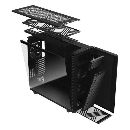 Корпус ПК без блока питания/ Case Fractal Design Define 7 XL TG Dark Tint, Full-Tower, 3x140mm, 2xUSB-A 2.0 + 2xUSB-A 3.2 + 1xUSB 3.2 Type-C EE-ATX, E-ATX, SSI-CEB, SSI-EEB, ATX, mATX, mITX Black (FD-C-DEF7X-03) фото 20