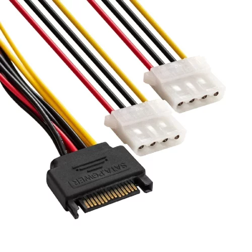 Exegate EX294795RUS Кабель питания SATA ExeGate EX-CC-SATAM2MF-0.15 (15pin M/ 2xMolex F, 0,15м) фото 2