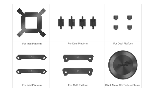 Кулер для процессора/ CPU Cooler SAMA A60B (265W, 4-pin PWM, 156.5mm, 6x6mm, 2x120mm, 78CFM, 29dBA, 2200RPM, S: 1851/1700/1200/115X, AM5/AM4, black) (A60-BKWNNXOX-G) фото 9