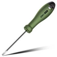 Шлицевая отвёртка "Home Series Green" Deli HT1103L 3x75мм Эксклюзивный дизайн, рукоятка из высококачественного софттач пластика