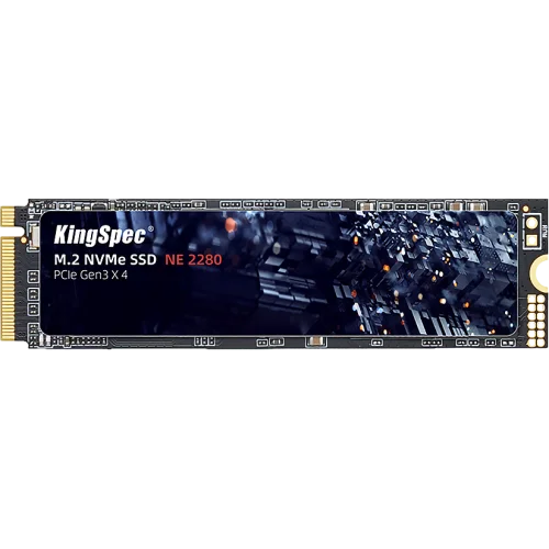 Твердотельный накопитель/ Kingspec SSD NE-2TB 2280, 2048GB, M.2(22x80mm), NVMe, PCIe 3.0 x4, R/W 3000/1900MB/s, IOPs н.д./н.д., TBW 1000, DWPD 0.45 (3 года)