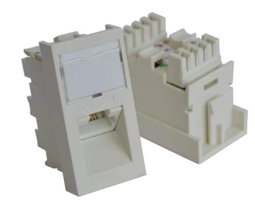 Вставка RJ-45 UTP Cat.5E, 22.5x45 мм угловая, с маркировкой, белая (TWT-SIP-RJ45/ F-WH) (TWT-SIP-RJ45/F-WH)