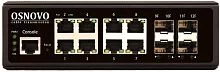 Промышленный коммутатор Gigabit Ethernet OSNOVO SW-70804/IL Промышленный управляемый (L2+) коммутатор Gigabit Ethernet на 8 GE Rj45 + 4 GE SFP порта. Порты: 8 x GE (10/100/1000Base-T) + 4 x GE SFP (1000Base-X). Уровень управления L2 (Full Ma