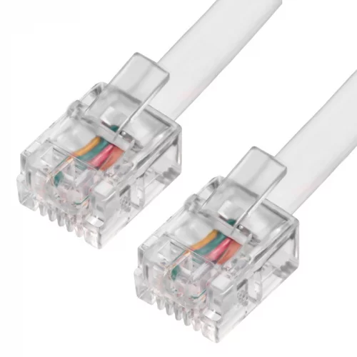 Greenconnect Телефонный шнур удлинитель для аппарата 2.0m GCR-TP6P4C-2.0m, 6P4C (джек 6p4c - jack 6p4c) белый
