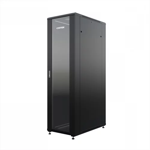 Шкаф напольный универсальный серверный ONTEK TC 22U 600х1000мм, 4 профиля 19, двери стекло и сплошная металл, боковые стенки съемные (TC22U61GSRSWAS-9005)