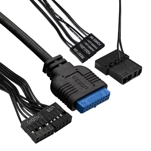 Exegate EX296390RUS Корпус Minitower ExeGate mEVO-7807-XP500 (mATX, БП XP500 с вент. 12см, 1*USB+1*USB3.0, черный, 1 вент. 12см с RGB подсветкой) фото 3