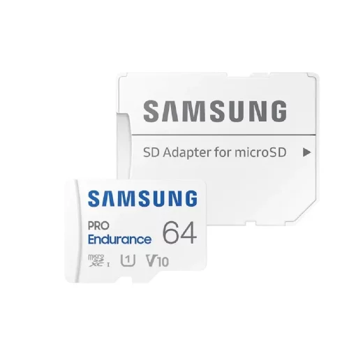 Micro SecureDigital 64GB Samsung Class 10 Pro Endurance UHS-I (R/ W 100/ 30 MB/ s) + SD адаптер (для видеорегистратора) (MB-MJ64KA/APC)