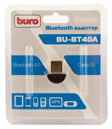 Адаптер USB Buro BU-BT40A BT4.0+EDR class 1.5 20м черный фото 2