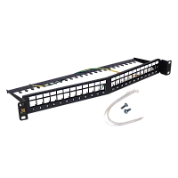 Патч-панель наборная Lanmaster LAN-PPAR24OK-STP 19" 1U 24xRJ45 STP