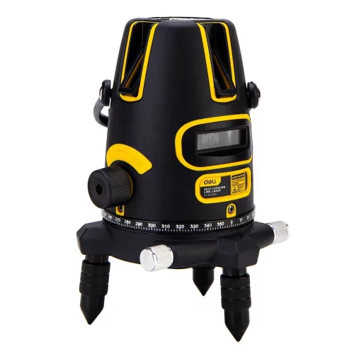 Лазерный уровень Deli DL332305 5 лучей(зеленый цвет), точность +/-1,5мм/7м, угол самовыравнивания 3°, 2АКБ 4 А*ч+ЗУ, время работы до 4 часов, кейс